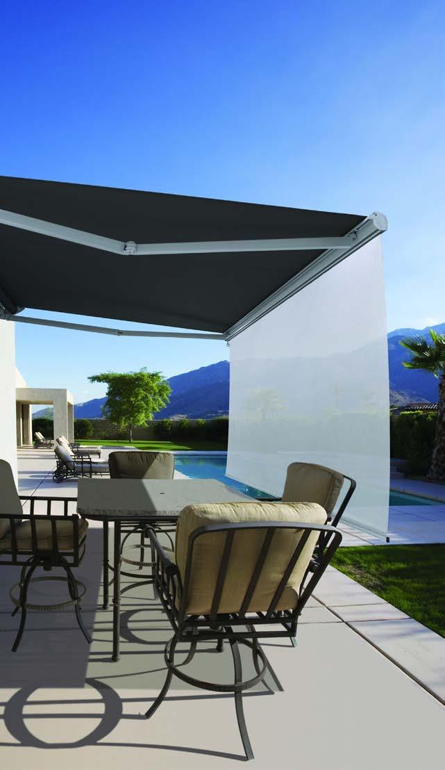 Ventura Terrace New to the range is the Ventura Terrace Awning. An ideal solution for apartments, patios and terraces that require a narrow awning with a long projection.