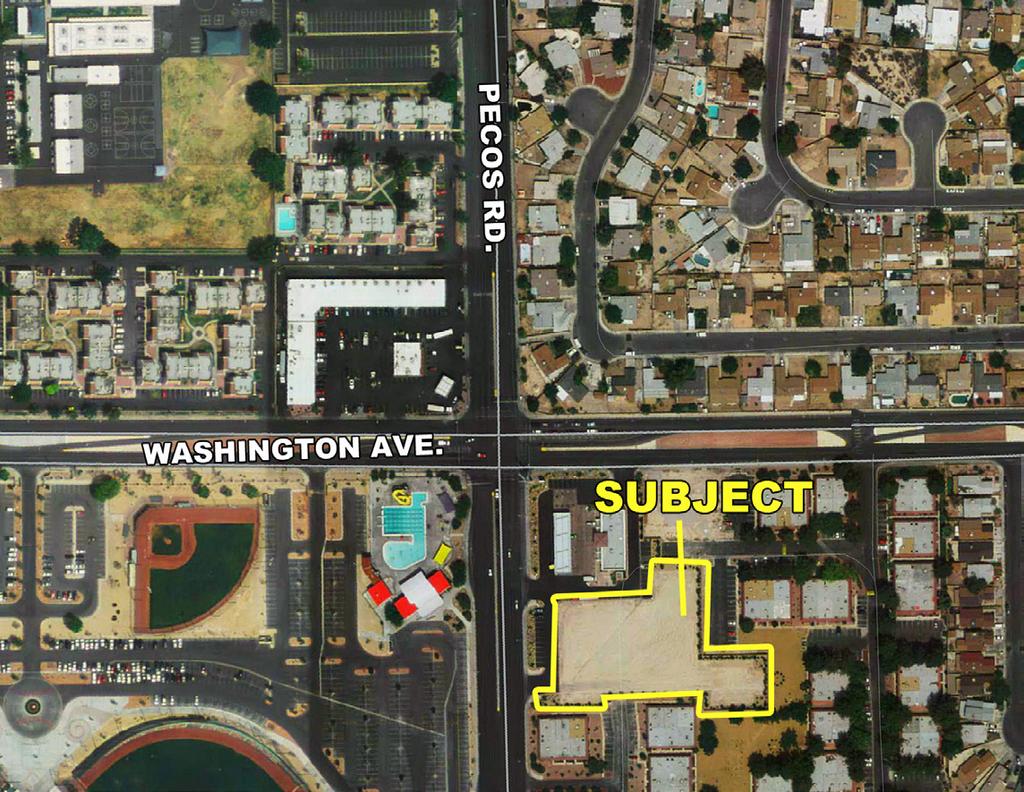 3. Washington & Pecos, SEC This +/- 1.42 acre property is located just south of the SEC of Washington Avenue and Pecos Road in Las Vegas, NV.