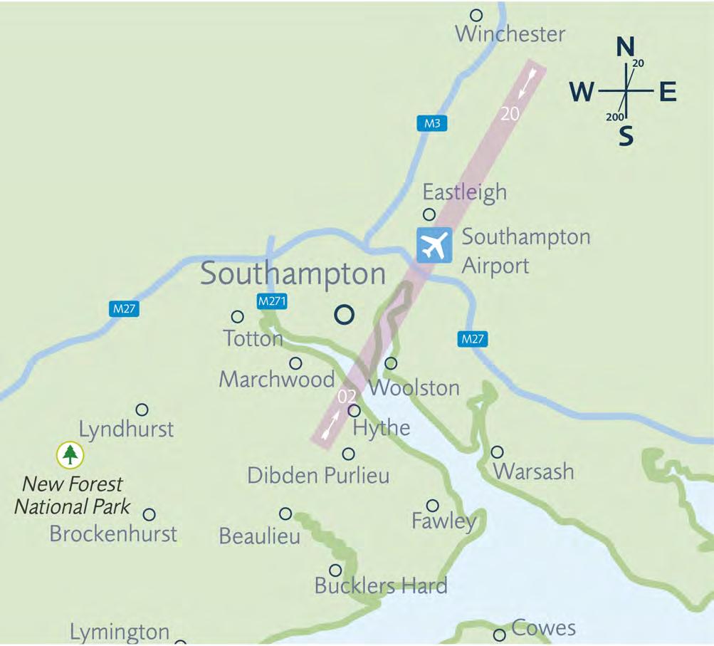 Figure 1 Runway at Southampton Airport This map