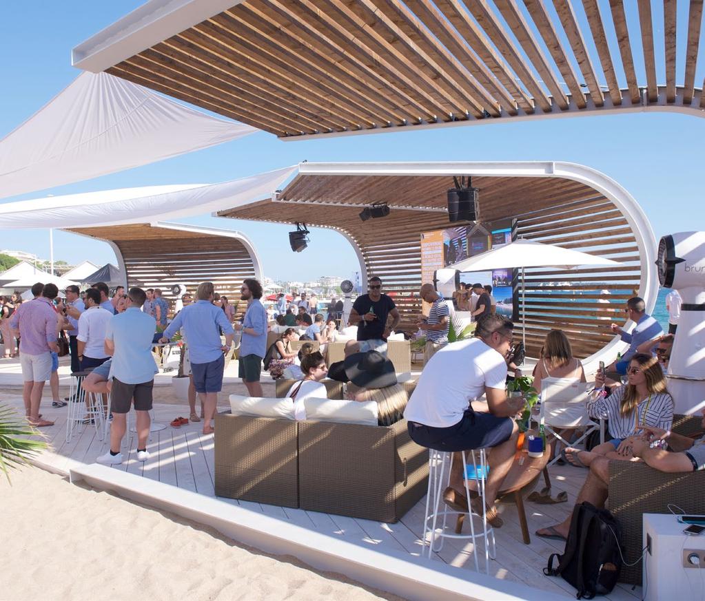 VENUES Private Beaches on the Croisette Whether you are looking for a beach space to hire for one evening to host a reception, a corner of beach during the festival week to make it your hub or go the
