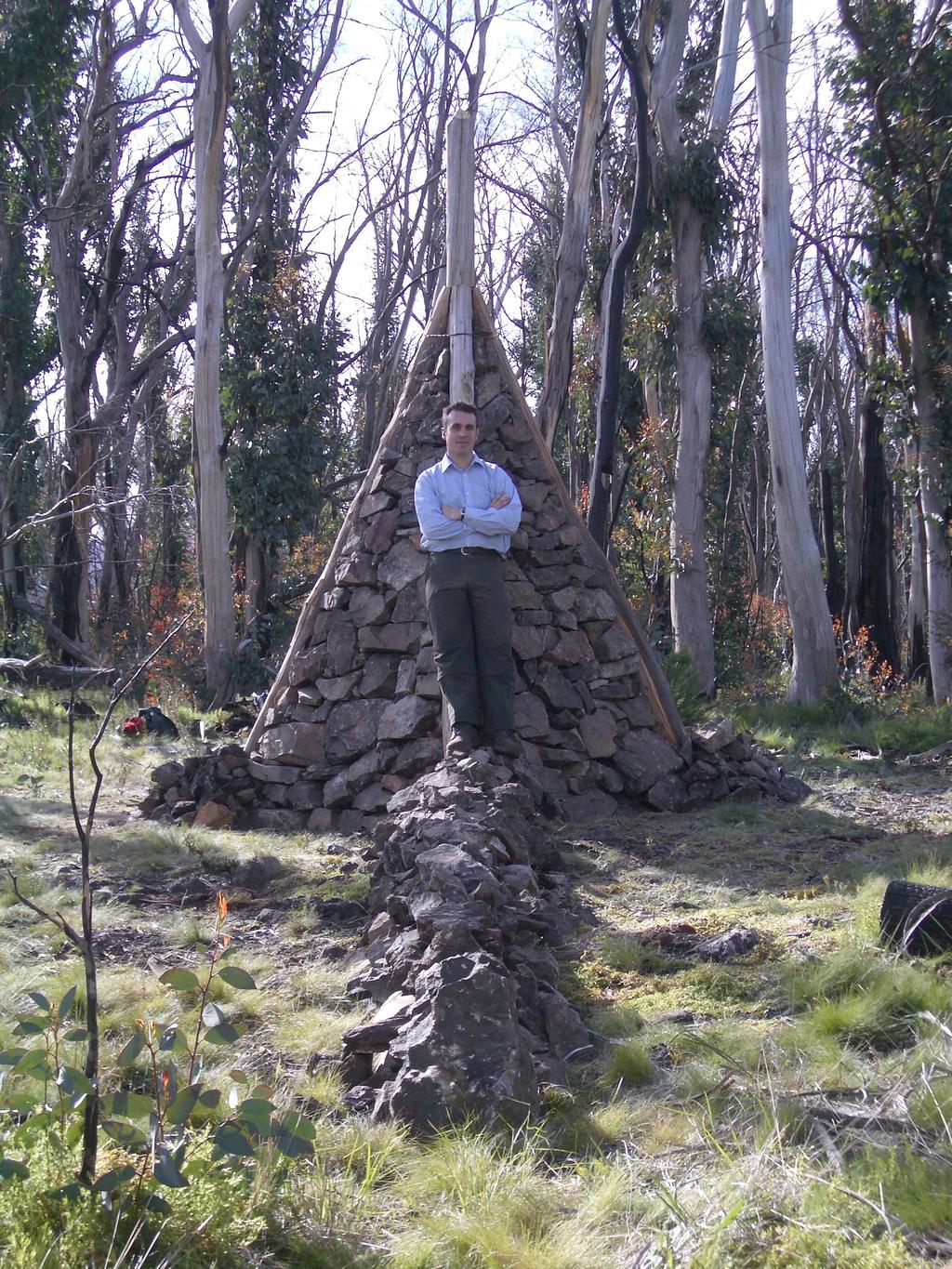 ISV President Scott Jukes No. 1 Border Cairn on Forest Hill, November 2004.