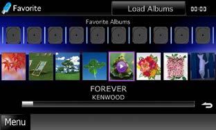 Rad funkcije CD/Audio i vizualnih datoteka/ipod/aplikacija Traženje prema ilustraciji albuma (samo USB uređaj, ipod i SD kartica) Možete tražiti glazbene datoteke odabirom ilustracije albuma.