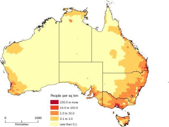 FIGURE 2 WESTERN AUSTRALIAN POPULATION DENSITY Approximately 1.