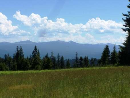 and along the Rogue Umpqua Divide, onto the far east horizon, one views the full length of the rim of Crater Lake.