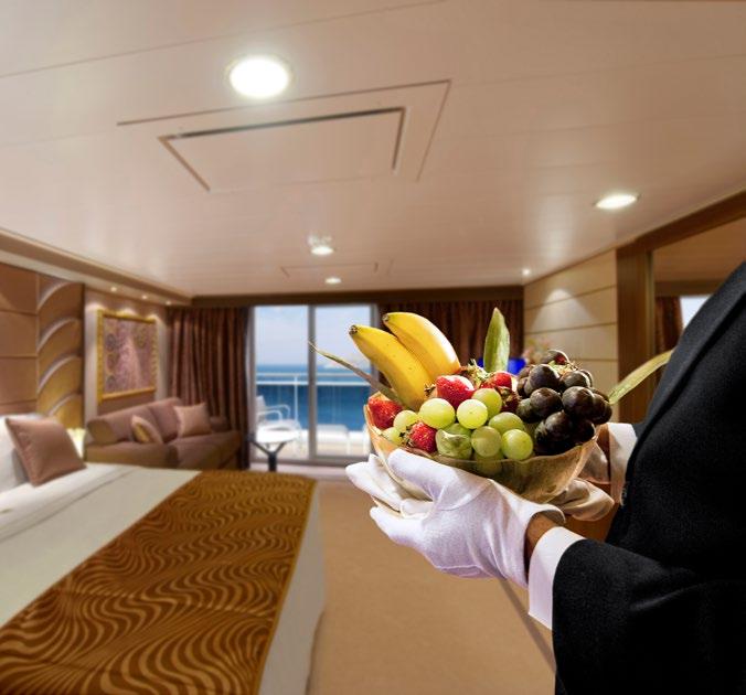 Privacy, comfort and service at the summit of the ship. Discover a ship within a ship.
