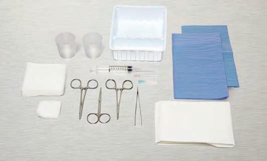5 cm) DYNJ03000: 16/cs LACERATION TRAY with COMFORT LOOP INSTRUMENTS DYNJ03159: 16/cs LACERATION TRAY with COMFORT LOOP INSTRUMENTS 1/ ea 2-Compartment Tray 5/ea Gauze 2 in x 2 in (5 cm x 5 cm),