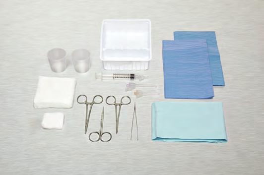DYNJ03011: 16/cs LACERATION TRAY with SATIN INSTRUMENTS DYNJ03013: 20/cs LACERATION TRAY with SATIN INSTRUMENTS LACERATION TRAYS 2-Compartment Tray 2-Compartment Tray 5/ea Gauze 2 in x 2 in (5 cm x 5