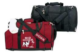 33003 22.5"W x 12.5"H x 11.5" Ripstop W/PVC Dark Red,. DUFFEL: Travel Deluxe Duffel w/extra large end pockets. Front zipper pocket. Two side compartments.