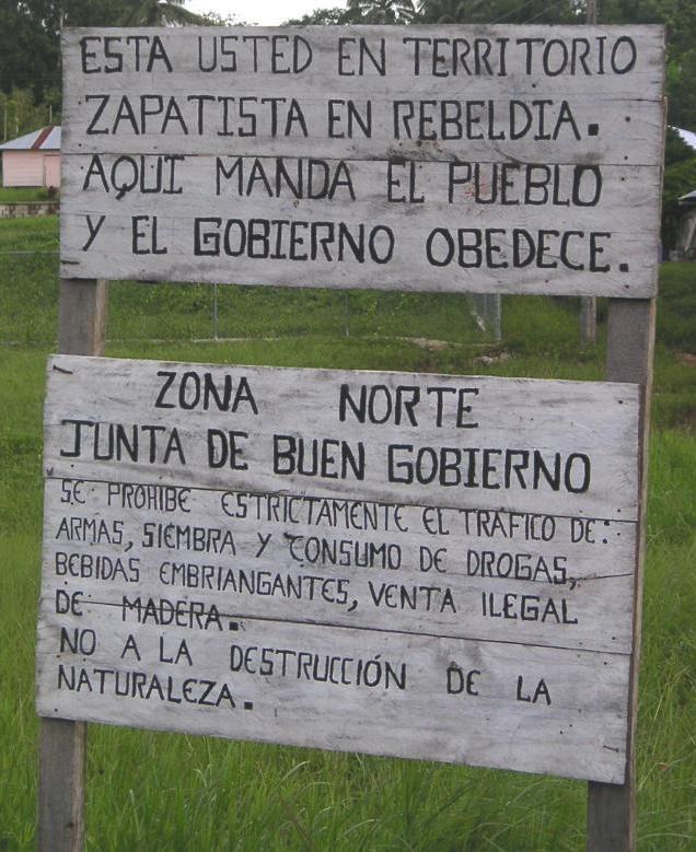 Chiapas Roadside Sign: You are in Zapatista rebel
