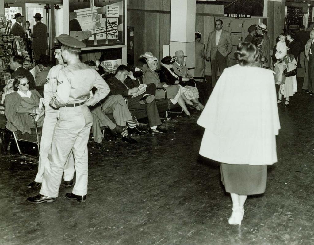 1950s Passenger waiting area at