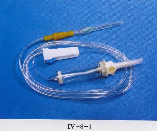8x38mm IV-8-1: ABS vented spike with cap, lager mould plastics chamber with air filter, PVC tube