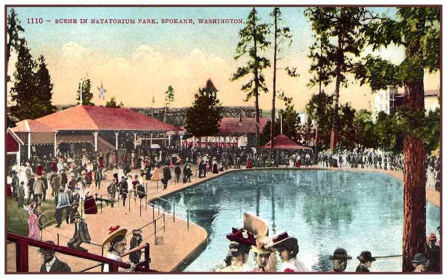 Remembering Natatorium Park Spokane s Natatorium Park was one of the earliest amusement parks in the Northwest. The Park was located on the Spokane River where it begins a big S curve.