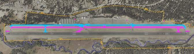 Airfield Alternative 4B Shift taxiway centerline Construct 90 degree taxiway exit Remove high speed exits TAXIWAY A (8541 X 50 ) RUNWAY 18 36 (8541 X 100 ) Runway centerline to taxiway centerline =