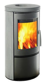 The tall, slender stove is
