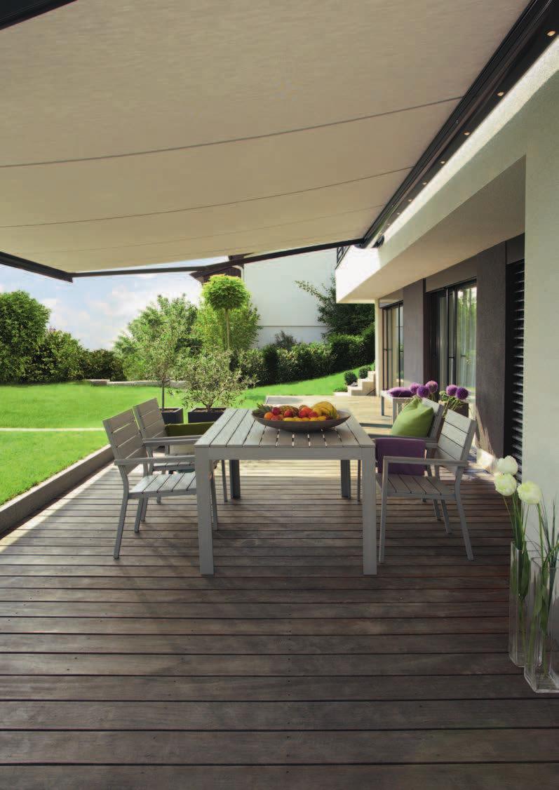 weinor Zenara Contents Product highlights 4 Awning fabrics 7 Frame colours 7 Zenara LED version 8 weinor Opti-Flow-System 9 BiConnect remote control 10 Somfy RTS radio technology 12 Somfy