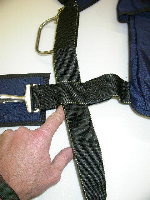 FLOATING HARNESS - ADJUSTMENT Parachutes DOM after January 1988 also have a FLOATING HARNESS" feature which allows for an important fourth adjustment area to custom fit various torso lengths.