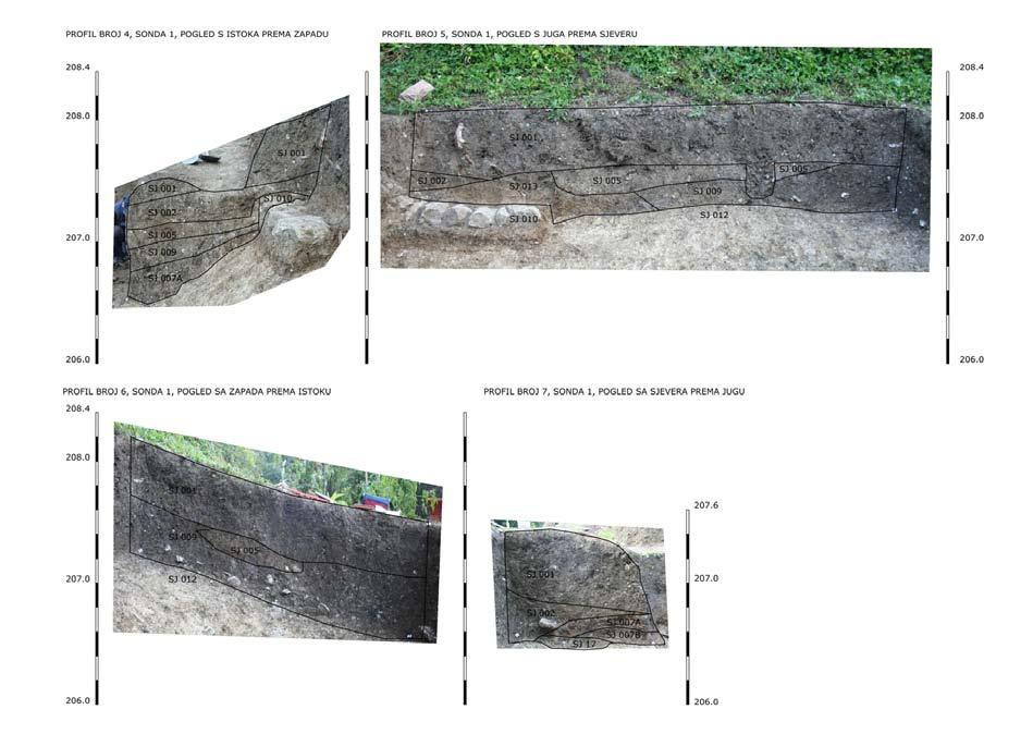 11 Trench 2: an orthographic view of sections 1-3 and a drawing of the position of sections in both trenches