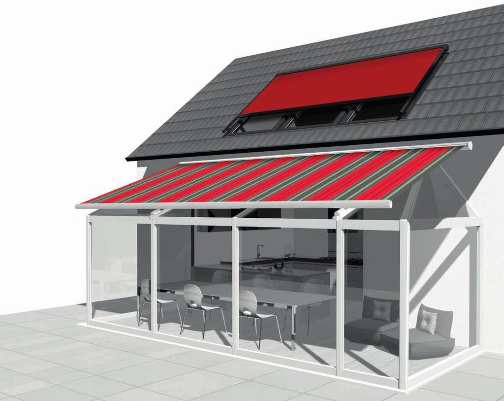ERHARDT CONSERVATORY AWNINGS THREE CONSERVATORY AWNINGS THAT OFFER EVERY POSSIBILITY: ON-ROOF OR UNDER-ROOF
