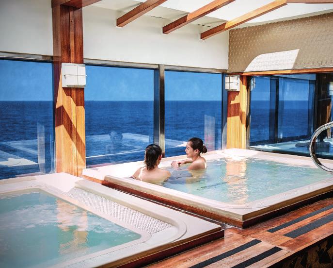 experts. Just sit back and allow yourself to be pampered. IZUMI ESE BATH Unwind like never before in the largest Japanese bath of its kind at sea, offered exclusively on Diamond Princess.