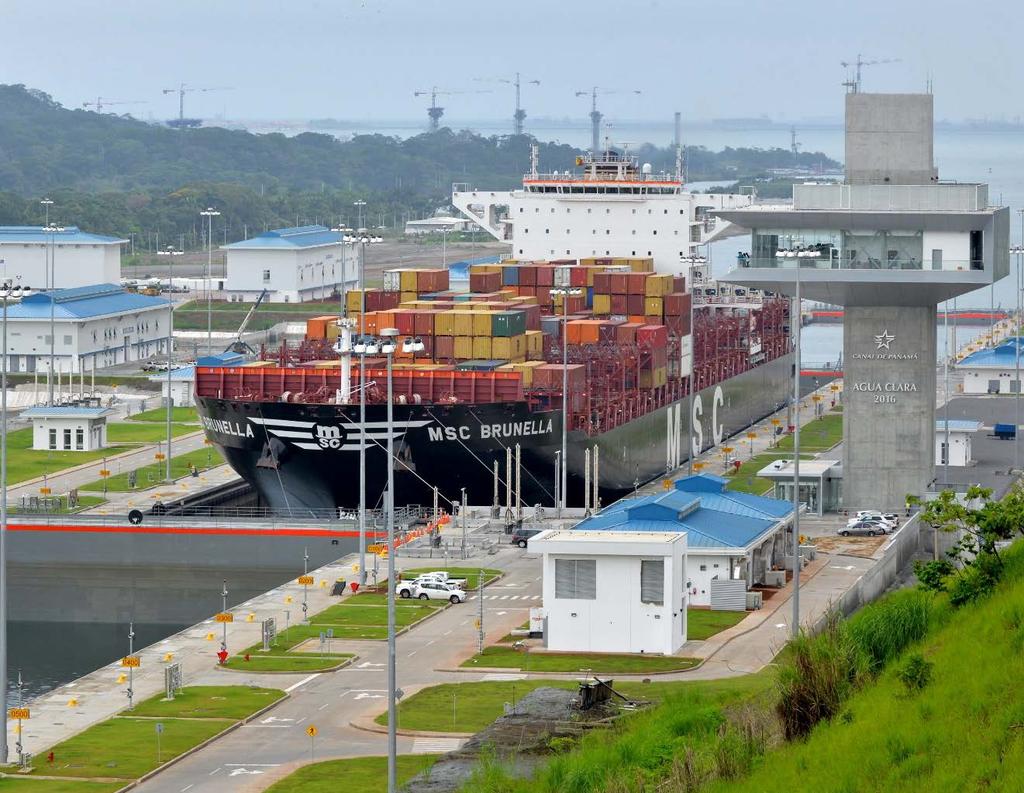 newly expanded Panama Canal (8-22-16) MSC Sofia Celeste