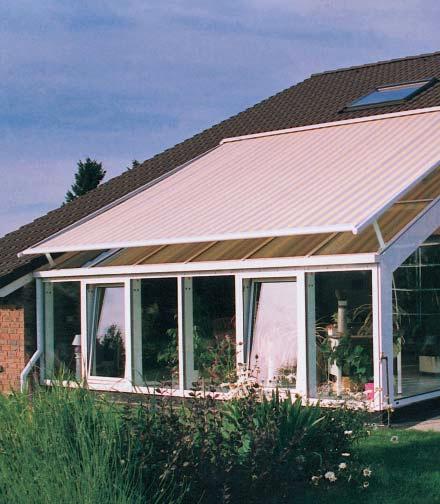 adjoining shade for large conservatories The slimline awning casing is aesthetically designed and