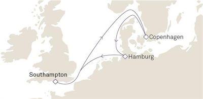 V602 Queen Victoria Queen Victoria 7 nights 3 10 January 2016 V602 Southampton > Sea Day > Copenhagen, Denmark H O > Sea Day > Hamburg, Germany LE > Sea Day >