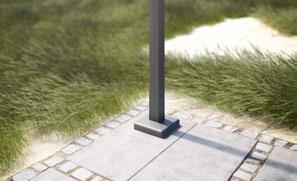 Adjustable post Offers better water drainage; the front post of the markilux pergola