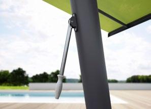 With the easy to use lever in the flex variant, you can simply rotate it by up to 335, so you can have shade wherever it is required.