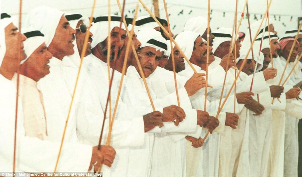 Male guests at a traditional Emirati wedding: These pictures were taken as