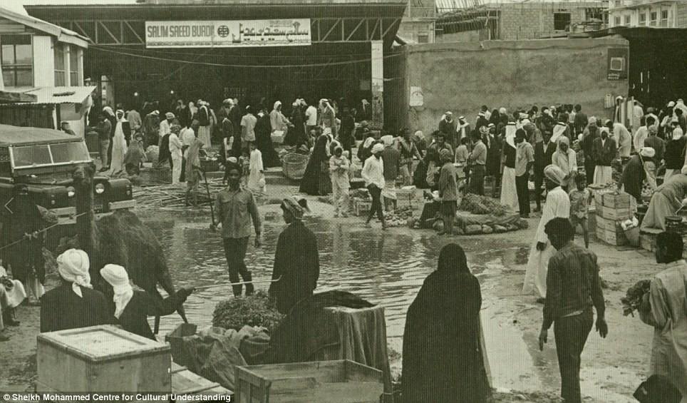 An open market in downtown Dubai.