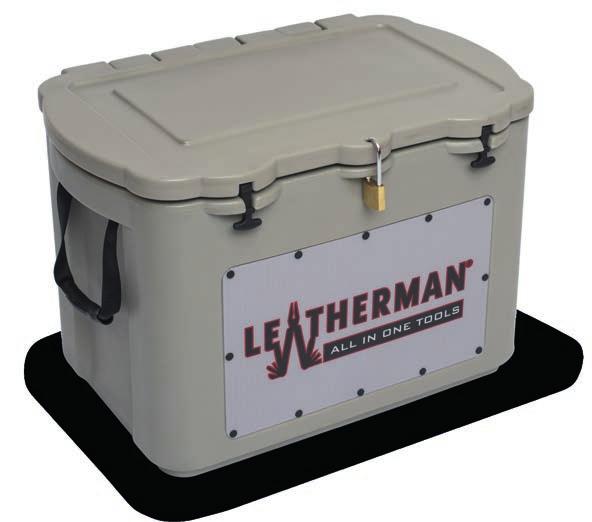 This unit also features heavy duty rubber tie-downs and lockable lid with a long arm