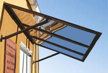 Polycarbonate insert panels provide superior weather protection while allowing light to filter through.