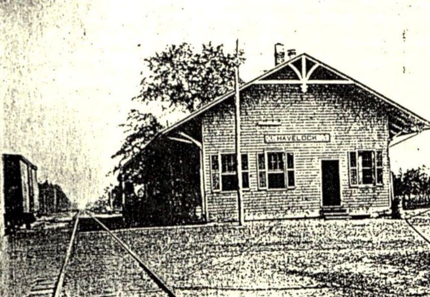 Havelock passenger and freight station, circa 1915. View facing south.