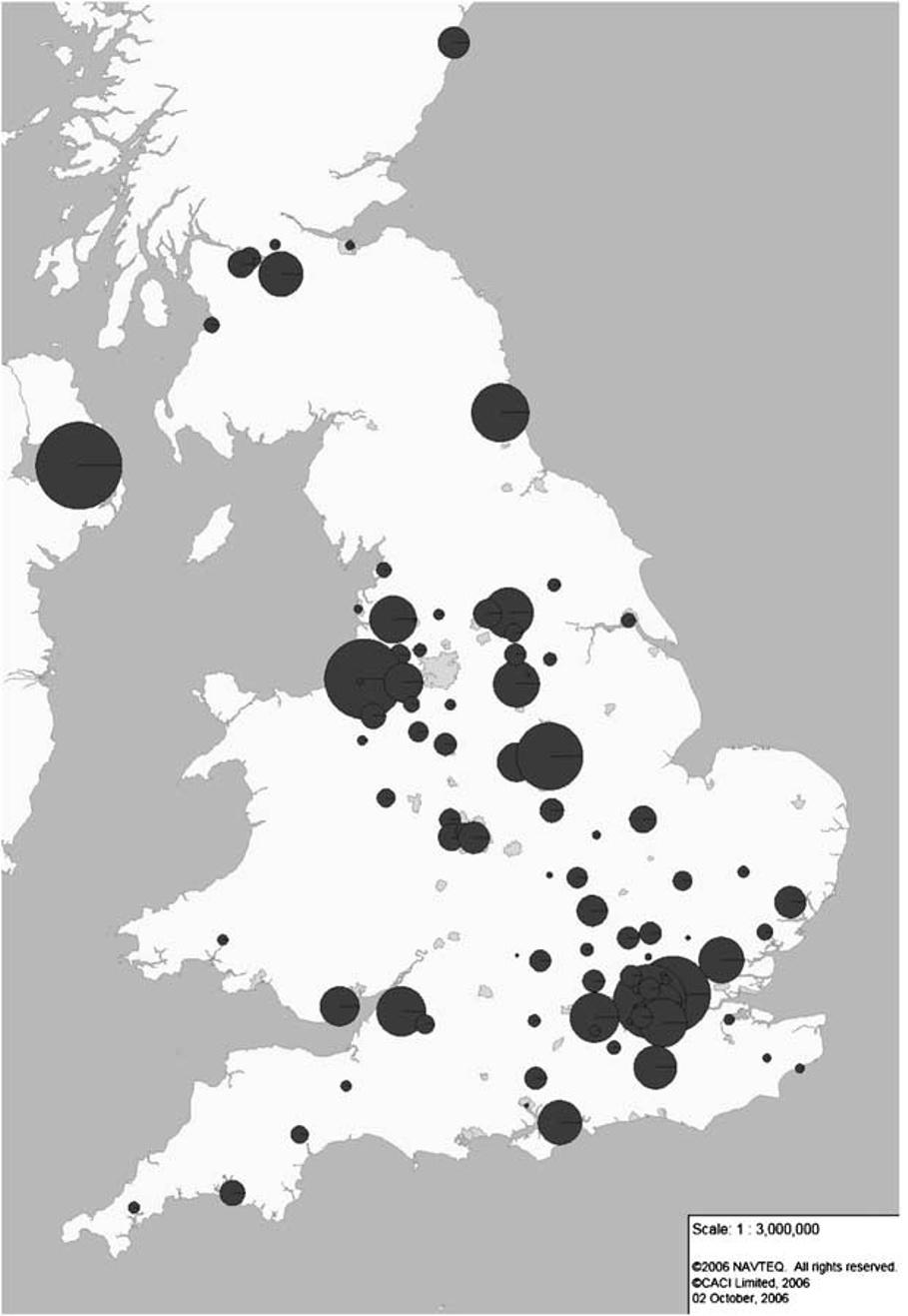 Goodwin Figure 1: UK shopping centre pipeline by area weighting 2006 2012 (reproduced with permission of CACI and NAVTEQ) Wigan.