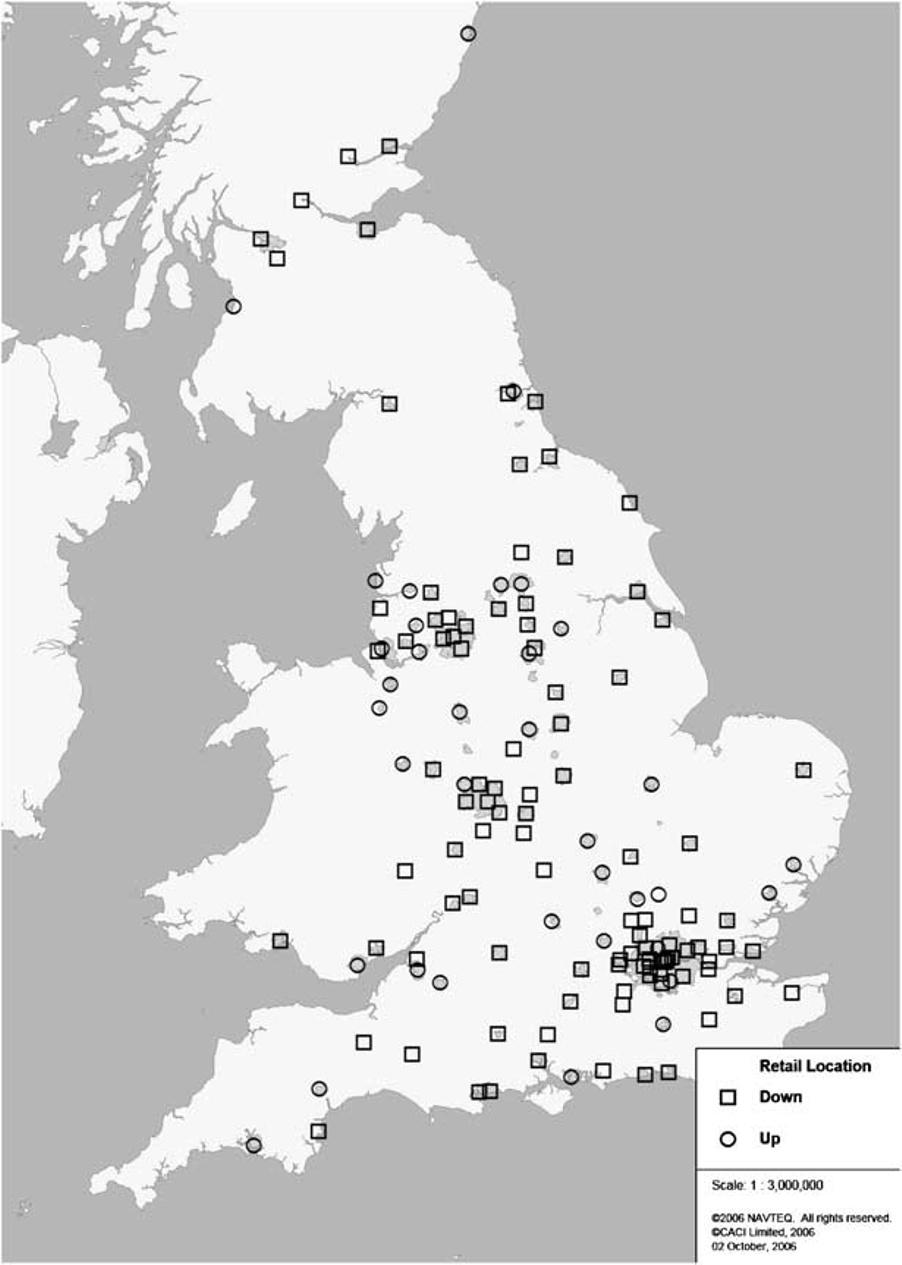 UK retail hierarchy Figure 2: Projected movements in retail hierarchy in top 150 towns (reproduced with permission of CACI and NAVTEQ) remains to overcome the planning and site assembly hurdle at the