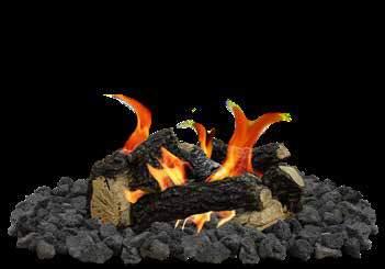 set is designed for smaller fire pit burners or used as an accent piece on larger burners.