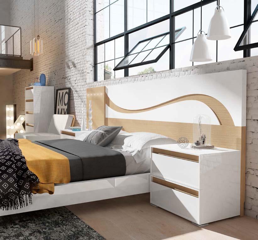 Ev. 126 Nuestros nuevos dormitorios combinan a la perfección lacados y chapas de colores innovadores con formas únicas que aportan personalidad y un marcado toque de diseño a tu