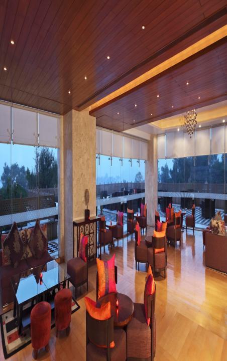 Aagan Lounge Our lobby bar and lounge offering a picturesque view of Fatehsagar Lake, this sleek but casual spot serves variety of beverages, barbeque snacks and Lebanese Food in
