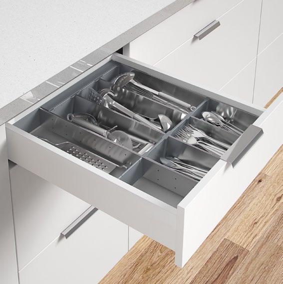 GENERAL HOME & WARDROBE STORAGE DRAWER organisers Impala Inoxa Cutlery Organisers Good looking and functional high quality stainless steel organising sytem Suits a wide range of drawers from 450mm to
