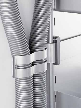 shelves, 2 clip-on hooks and vacuum cleaner hose holder Available in either grey or