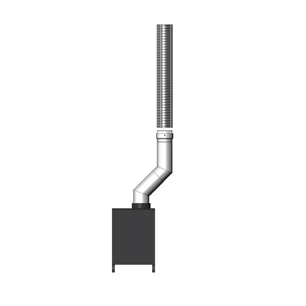 COMPONENTS Mi-Flues Insert Stove Kits are available in 30, 45 or 90 formats and are designed to come straight off the appliance (as shown below).