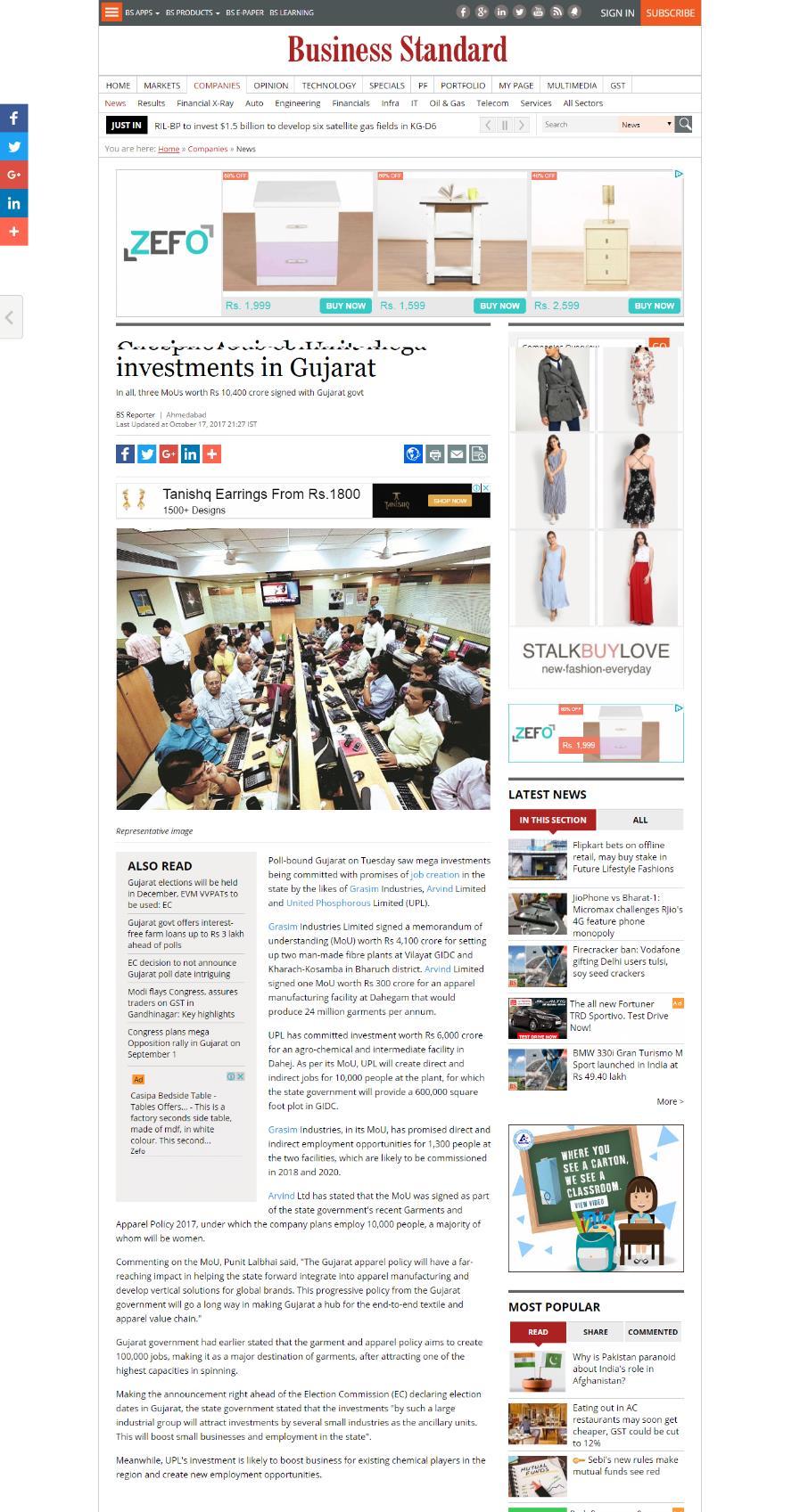 Business Standard 17.10.2017 Ahmedabad http://www.businessstandard.