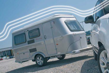 driving safety of the ERIBA Touring. ERIBA caravans are models of efficiency due to an aerodynamically shaped front with rounded edges.