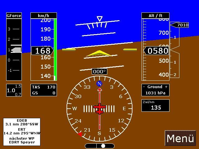 vertical acceleration with drag indicator illustration POH / AFM PRIMARY FLIGHT DISPLAY (PFD mode); optional, only if AHRS sensor is installed The user switches from navigation mode into PFD mode by