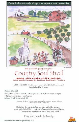 Edmonton Area Cluster Country Soul Stroll Partners contribution 17 @ $200 342 passes sold ($25/car, $7/pp) 15 Ag