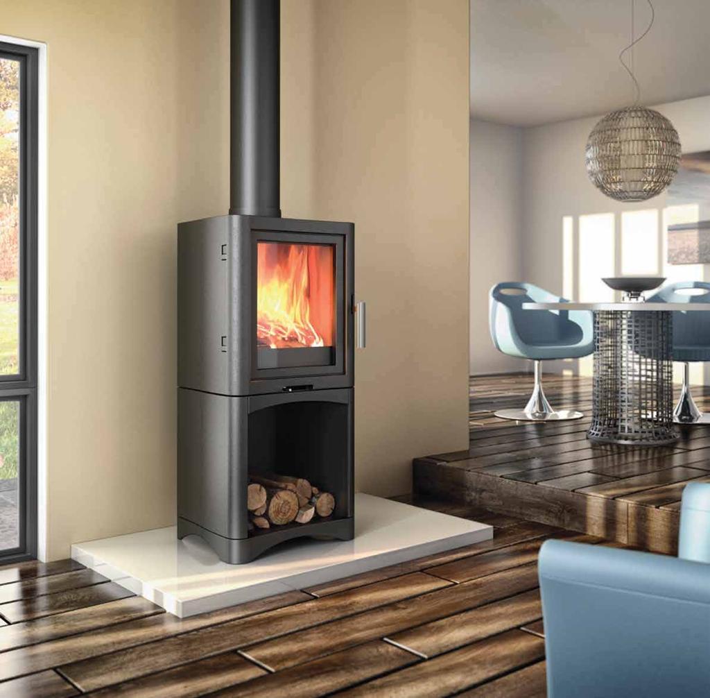 evolution 5 Stove with Log Store This tall free-standing version of the evolution 5 stove certainly makes a bold statement as