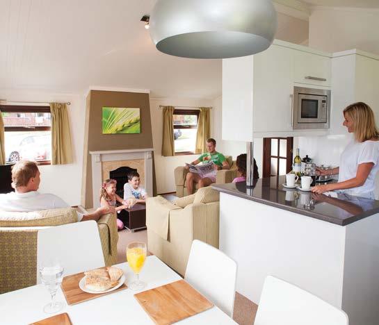 Alternatively, our other lodge types combine open-plan living with a cosy