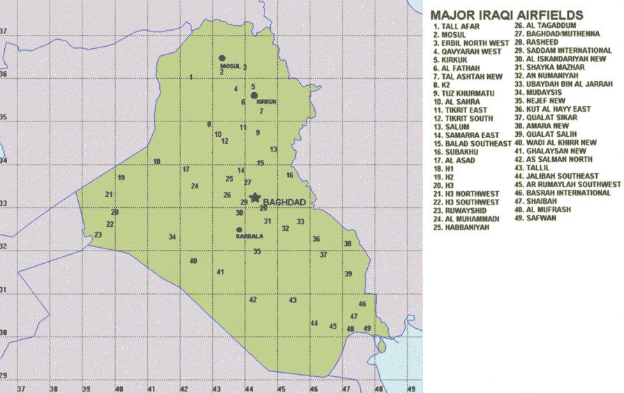 Annex A Map of Major Airfields in Iraq Note UNHAS will only