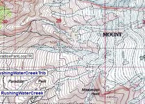 2-5247 ft LostCreek - Lost Creek - mi 2102-5375 ft RushingWaterCreek - Headwaters
