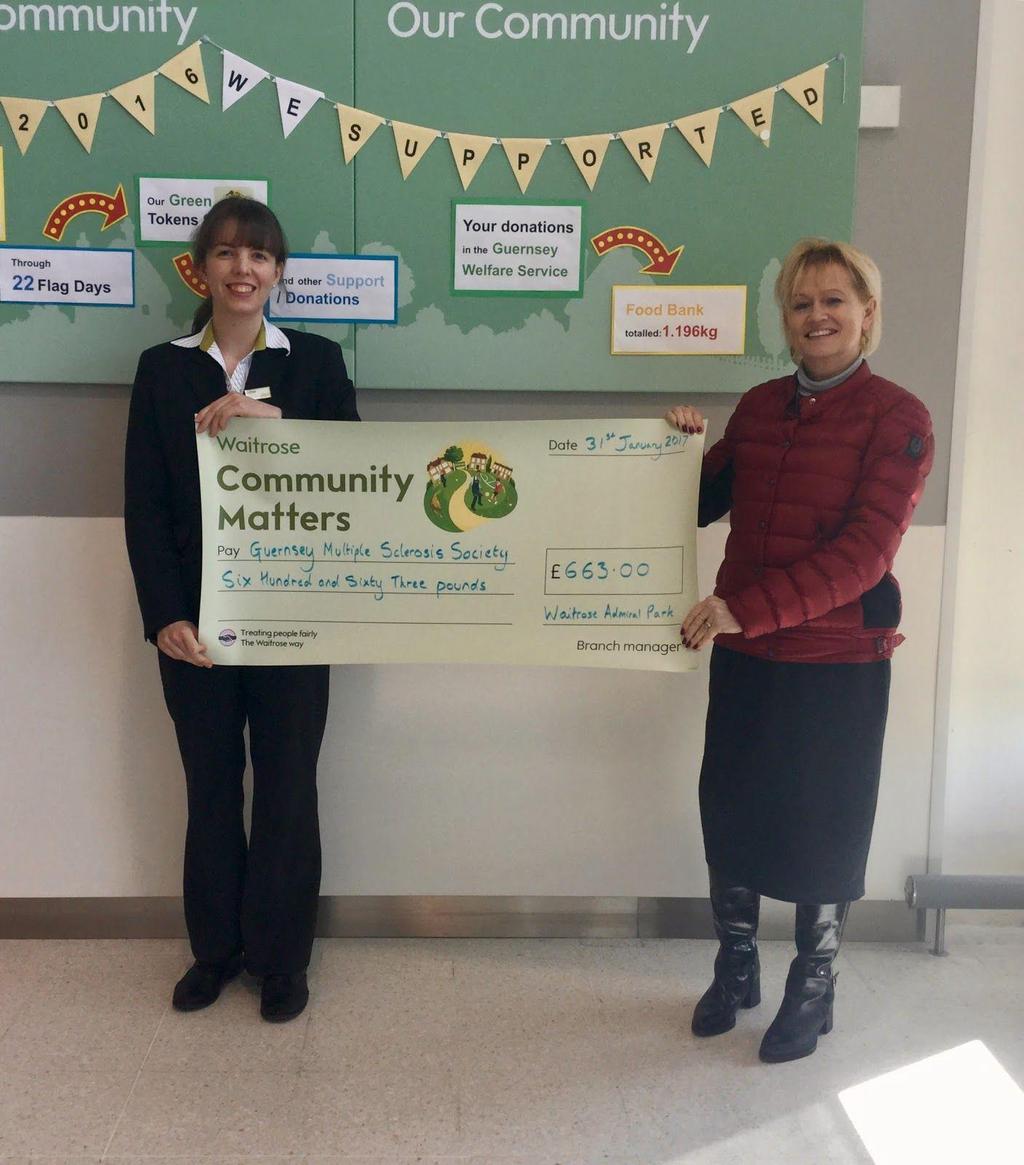 Newsletter No. 2 May 2017 Below is a photo of me receiving the cheque from Waitrose.